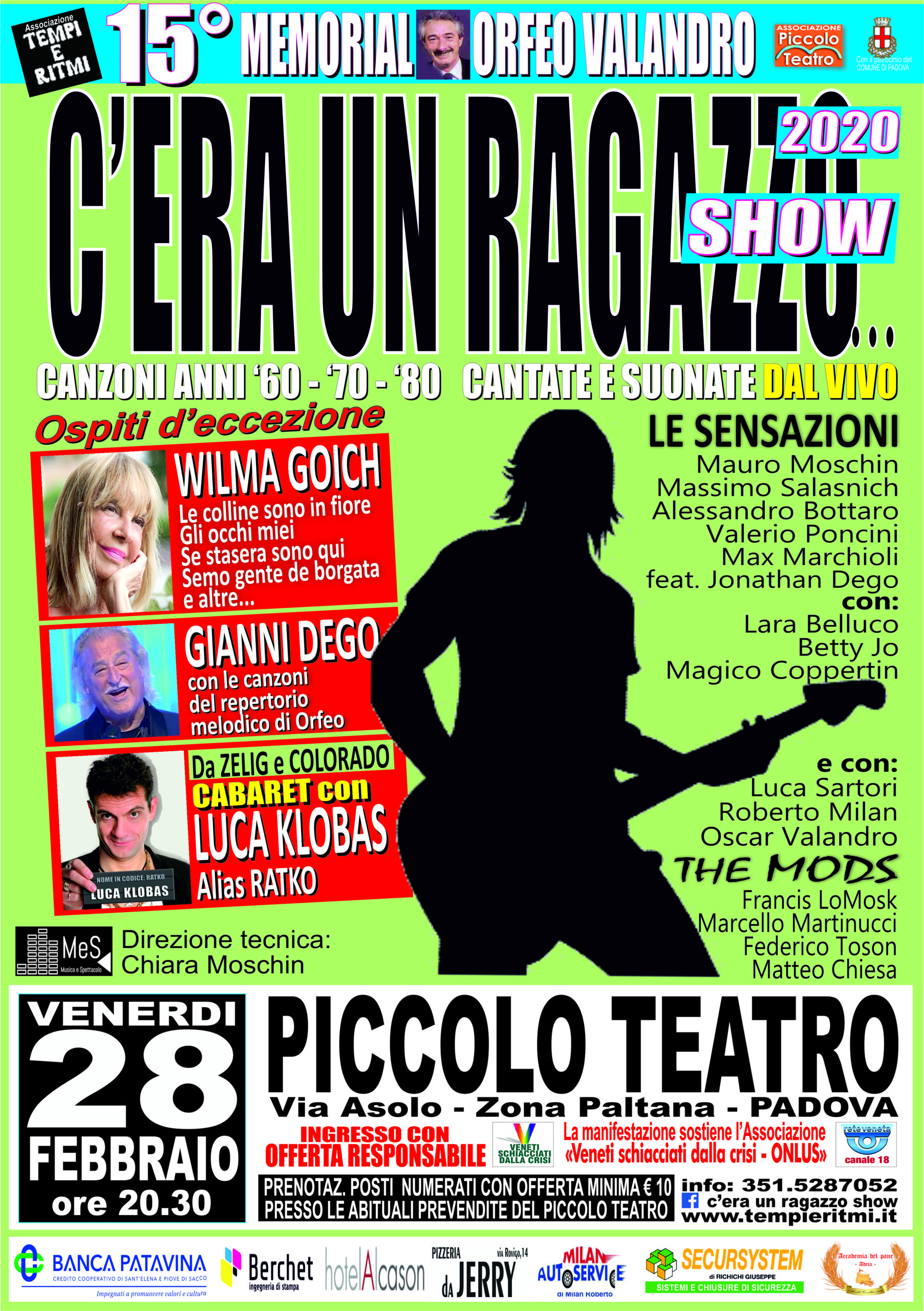 ULTERIORE RINVIO AL 9 MAGGIO DI “C’ERA UN RAGAZZO…SHOW 2020 – XV MEMORIAL ORFEO VALANDRO”