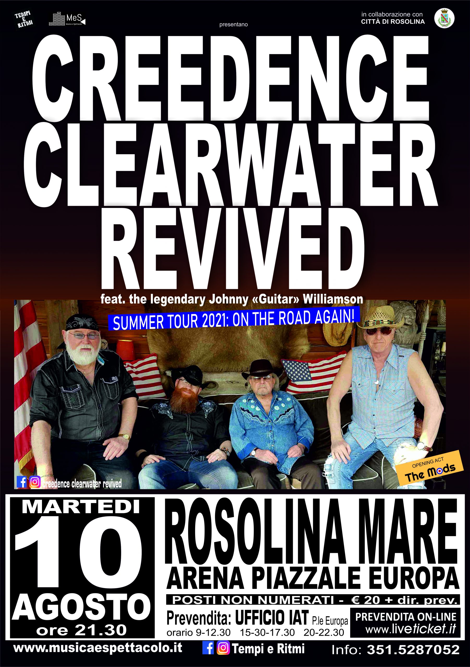 CREEDENCE CLEARWATER REVIVED – IN CONCERTO A ROSOLINA MARE