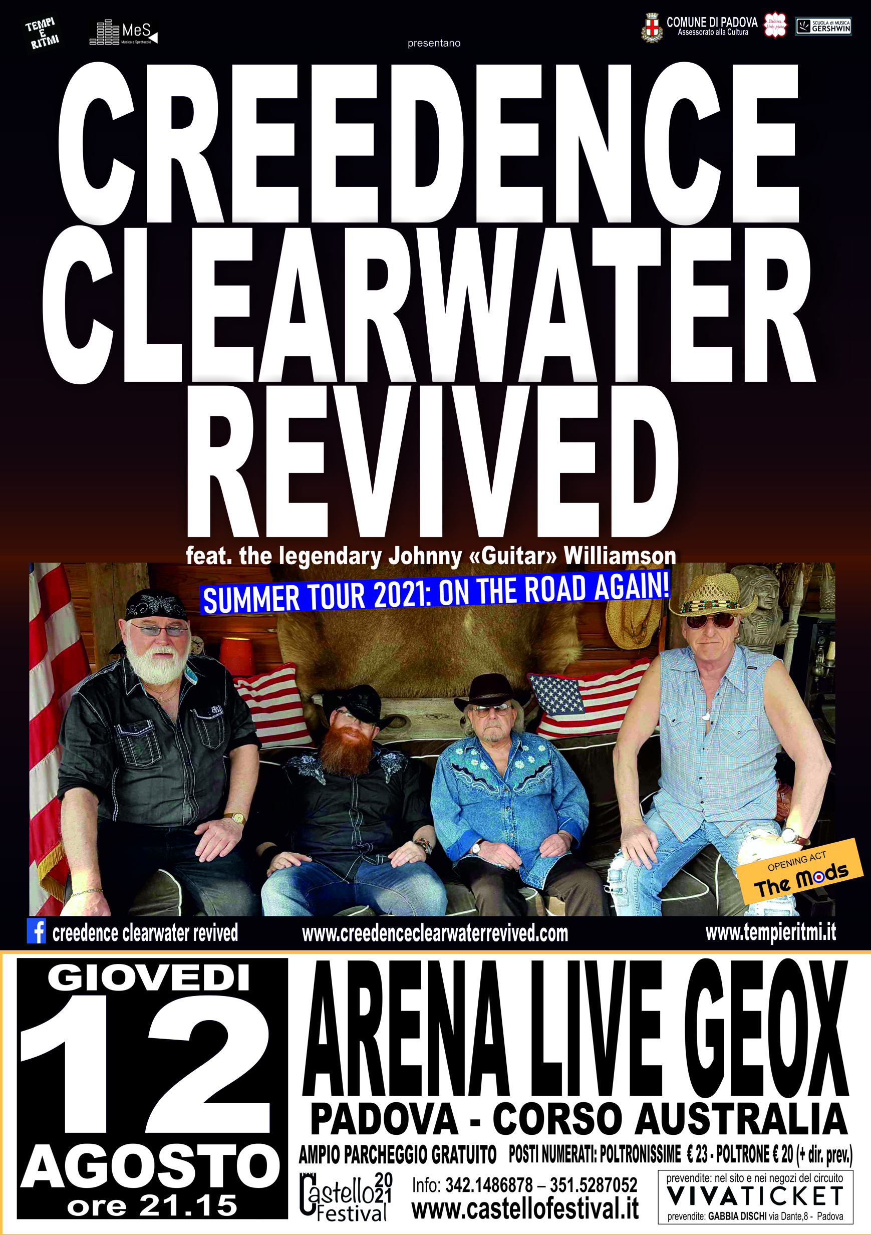 CREEDENCE CLEARWATER REVIVED A PADOVA – ARENA LIVE GEOX (CASTELLO FESTIVAL 2021)